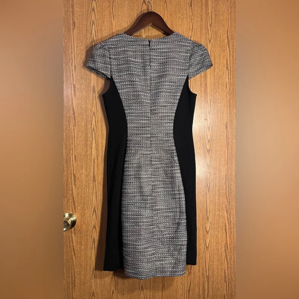 Anthropologie Moulinette Soeurs Grisaille Metallic Tweed Sheath Black Motif Midi - Picture 9 of 9